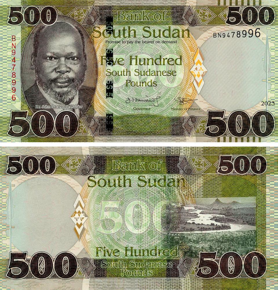 Коллекционная банкнота Южный Судан 500 фунтов 2023 UNC (P16)