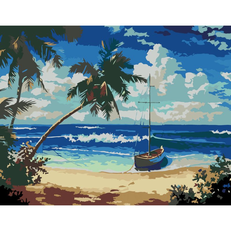 Картина по номерам Rosa Лодка на побережье 35х45 см (Az-218876)