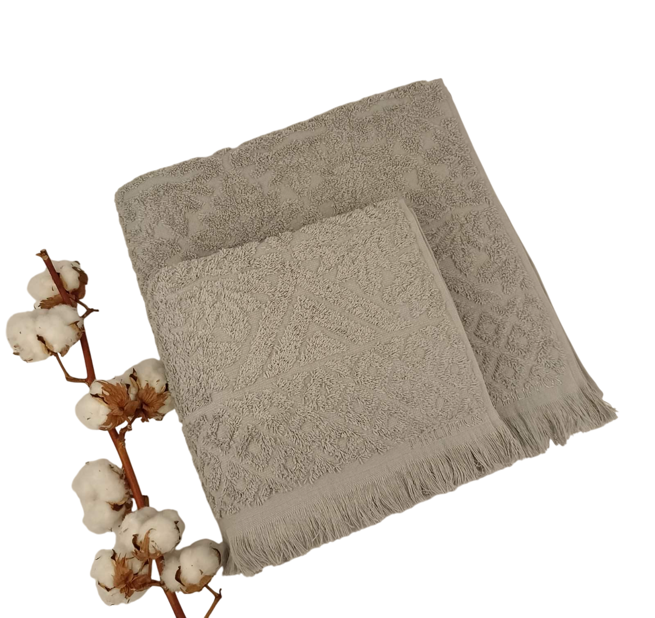 Набор полотенец Philippus Puket Cross Cotton 2 шт. Серый (Е949) Набор полотенец Philippus Puket Cross Cotton 2 шт. Серый (Е949)