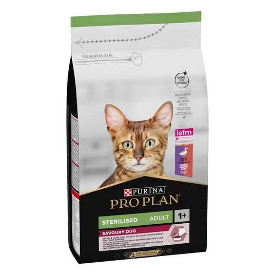 Корм сухий Purina Pro Plan Cat Sterilised Savoury Duo Duck & Liver із качкою та печінкою для дорослих кастрованих і стерилізованих котів 1,5 кг (732369)