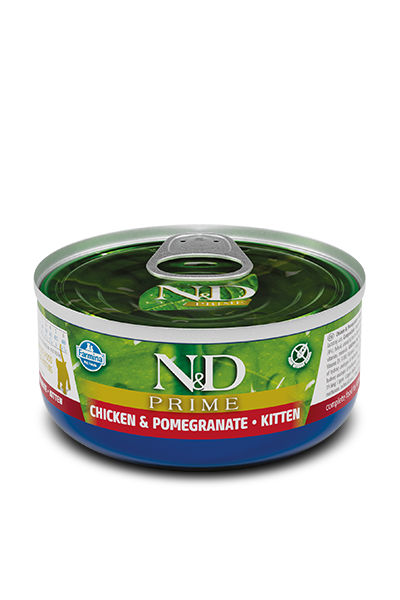 Корм влажный беззерновой для кошек Farmina N&D Grain Free PRIME CHICKEN KITTEN с курицей гранатом 70 г (49011)