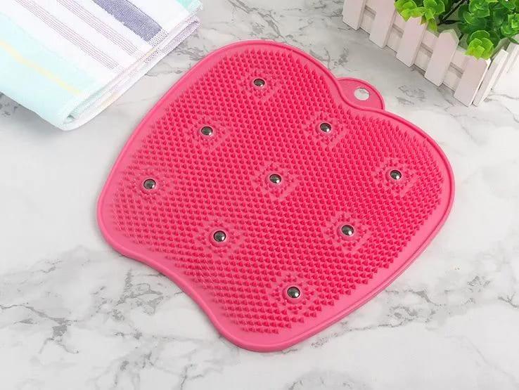 Килимок-скраббер для масажу ніг протиковзкий OSPORT силіконовий Рожевий (MS 4203) - фото 2