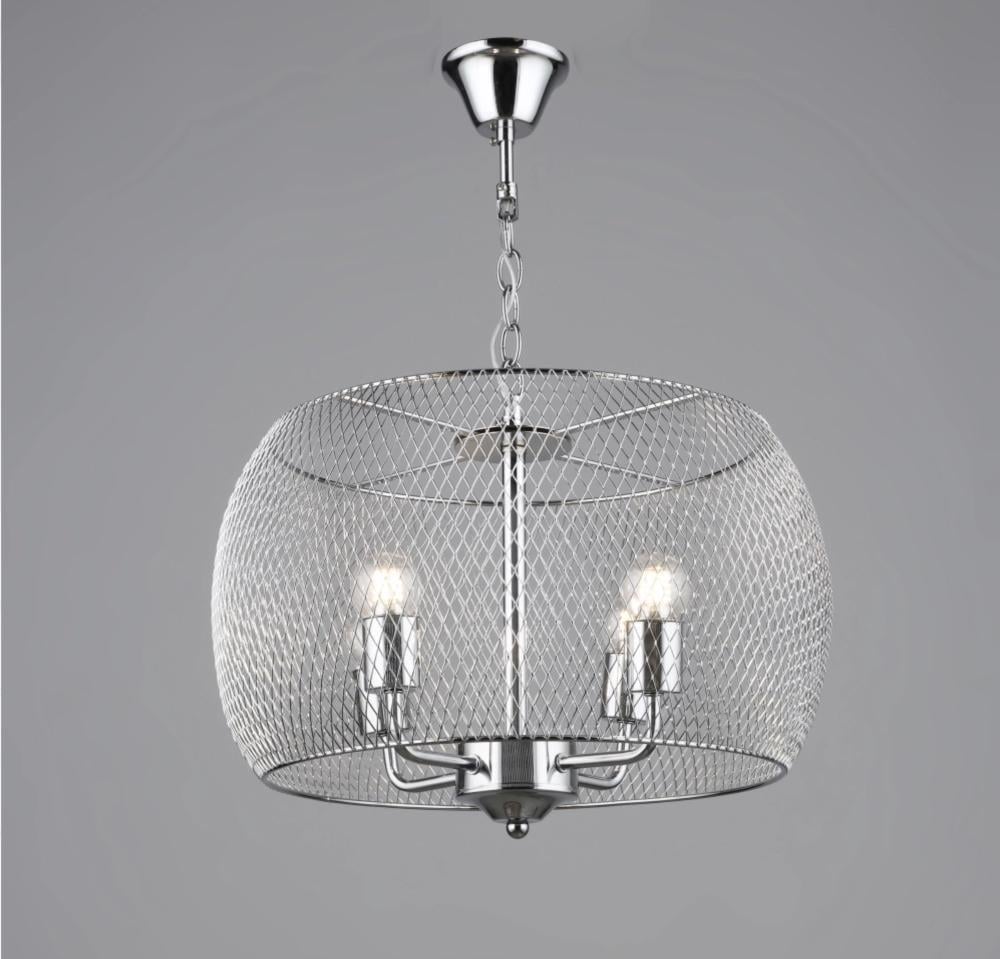 Люстра подвесная Sirius с круглым металлическим плафоном под четыре лампы Е27 IP20 B S2456/4 CH Хром (28686244)