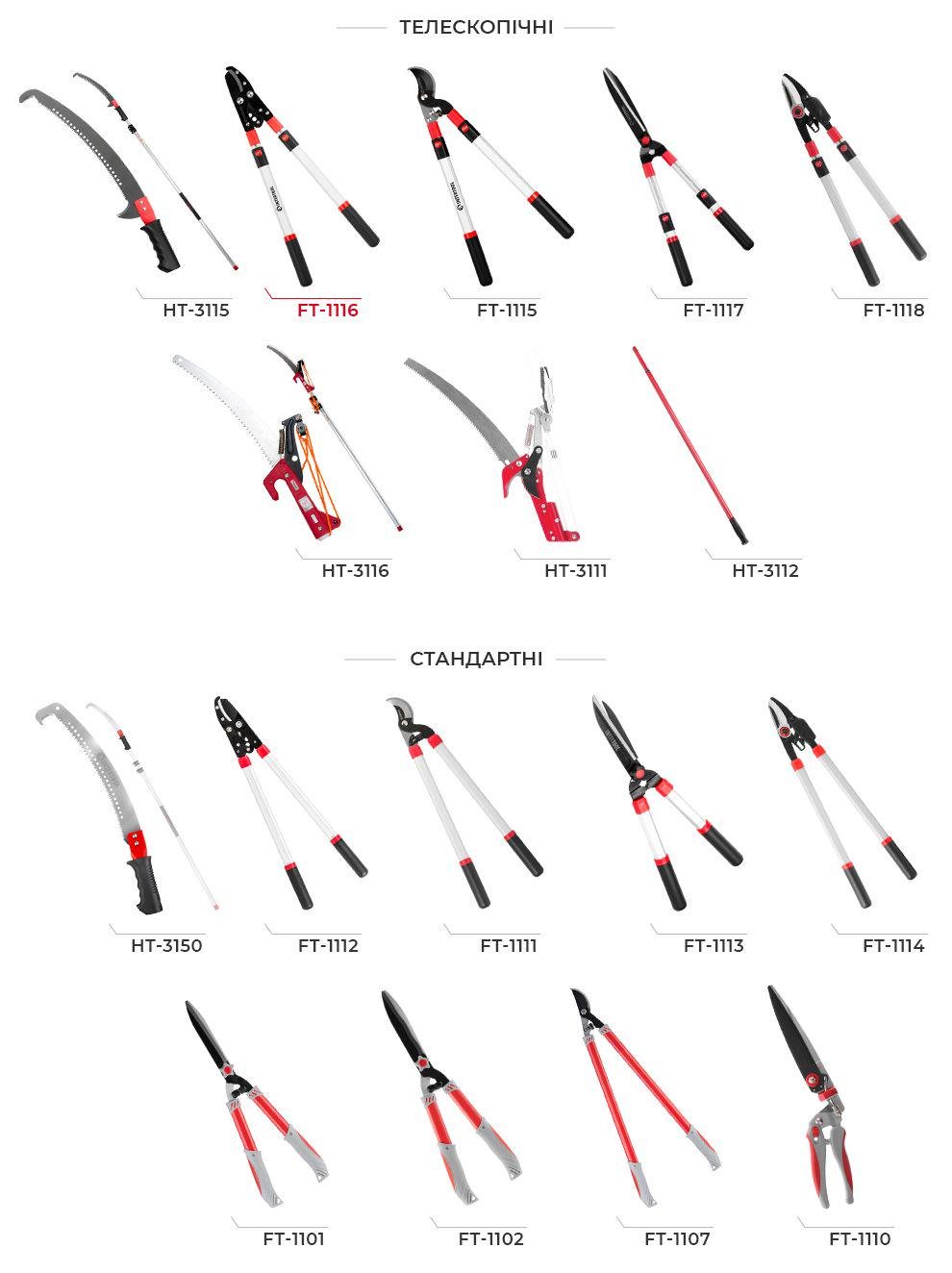 Сучкорез садовый Intertool FT-1116 с телескопическими ручками 680-1020 мм (25278313) - фото 12 Сучкорез садовый Intertool FT-1116 с телескопическими ручками 680-1020 мм (25278313) - фото 12