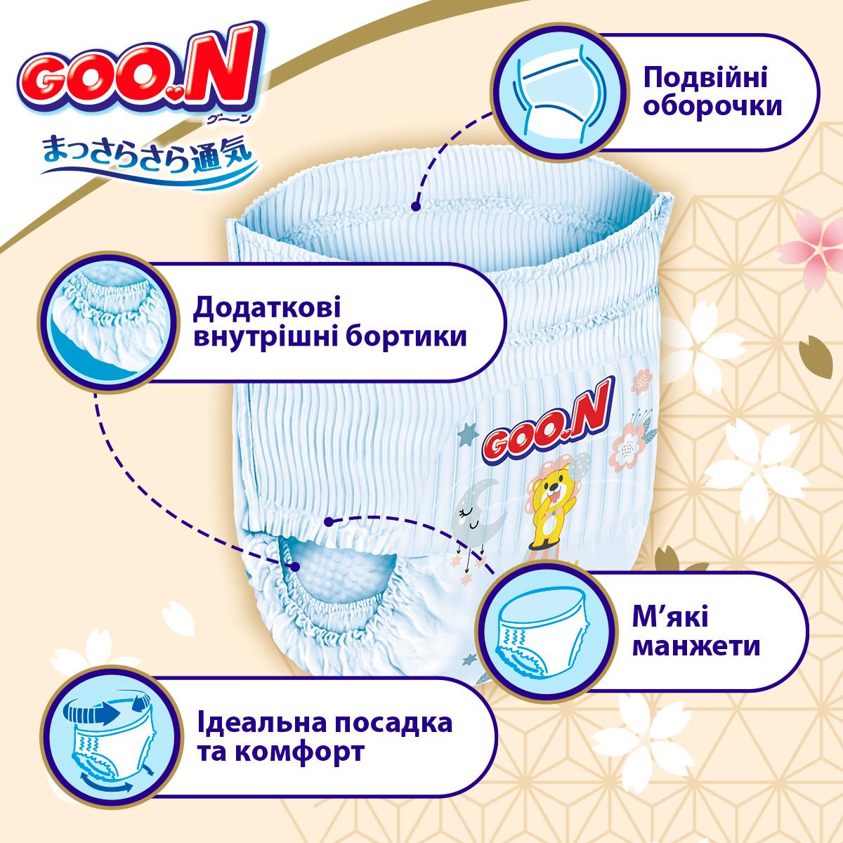 Трусики подгузники GOO.N Premium Soft для детей XXL 15-25 кг 60 шт. (22586397) - фото 5