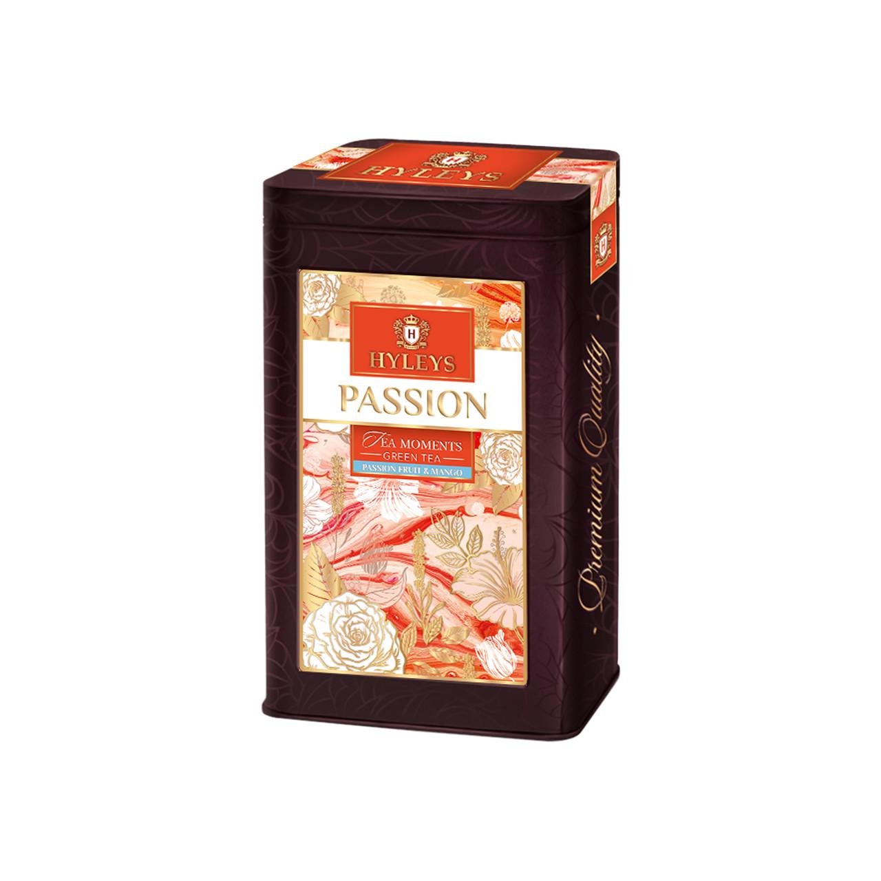 Чай Hyleys зеленый крупнолистовой с кусочками маракуйи и манго Passion 80 г.