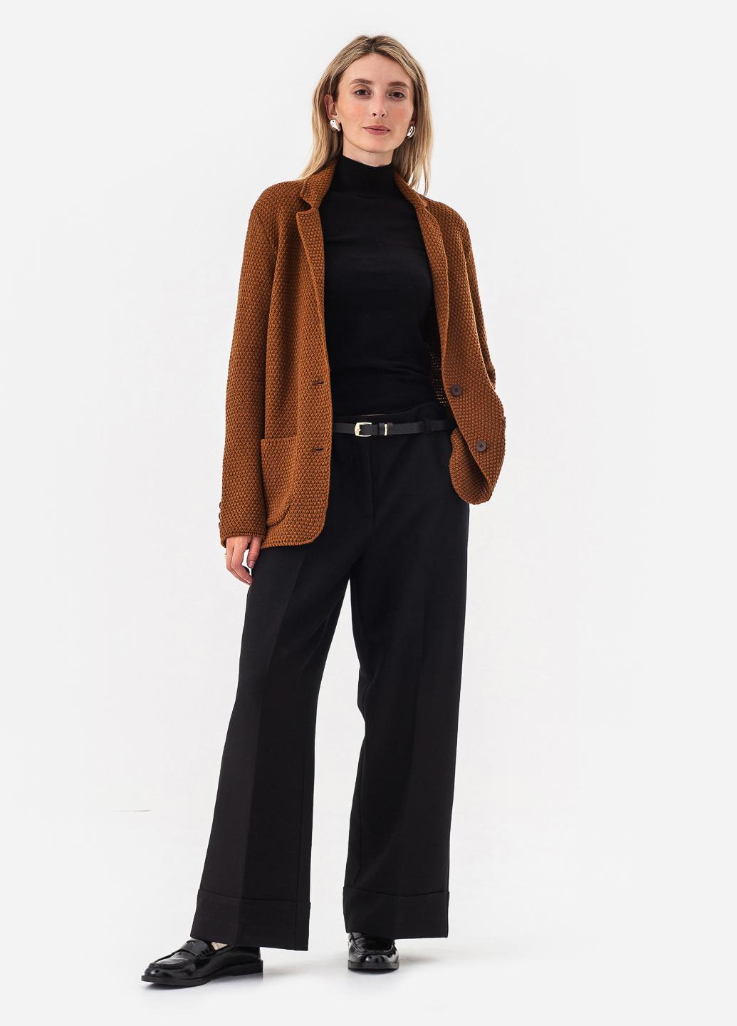 Піджак жіночий рисової в'язки SVTR р. 52-54 Коричневий (598) - фото 5 Піджак жіночий рисової в'язки SVTR р. 52-54 Коричневий (598) - фото 5