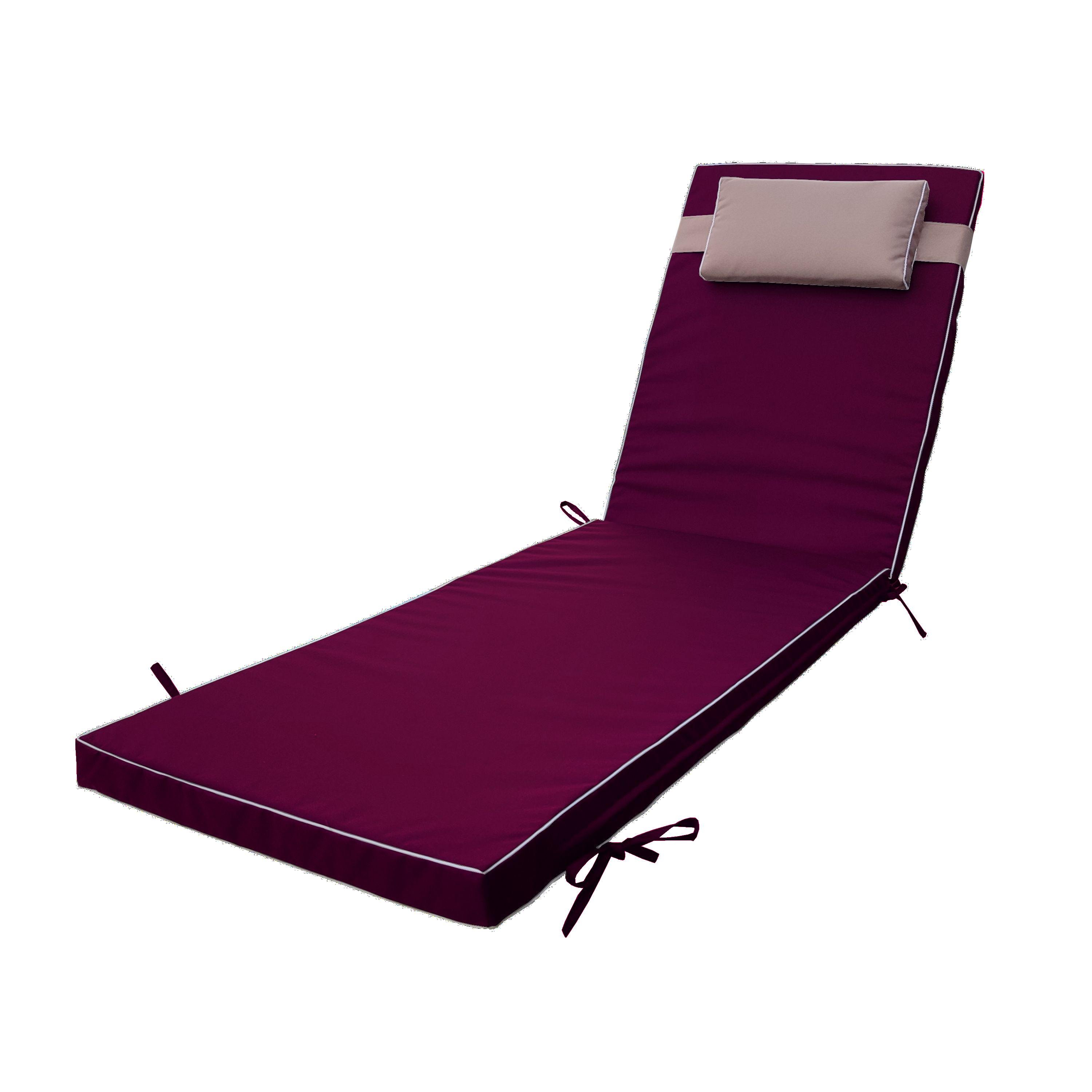 Матрац для шезлонгу eGarden BAHIA оксфорд 195x58x6 см Вишневий/Бежевий (5786) - фото 1 Матрац для шезлонгу eGarden BAHIA оксфорд 195x58x6 см Вишневий/Бежевий (5786) - фото 1