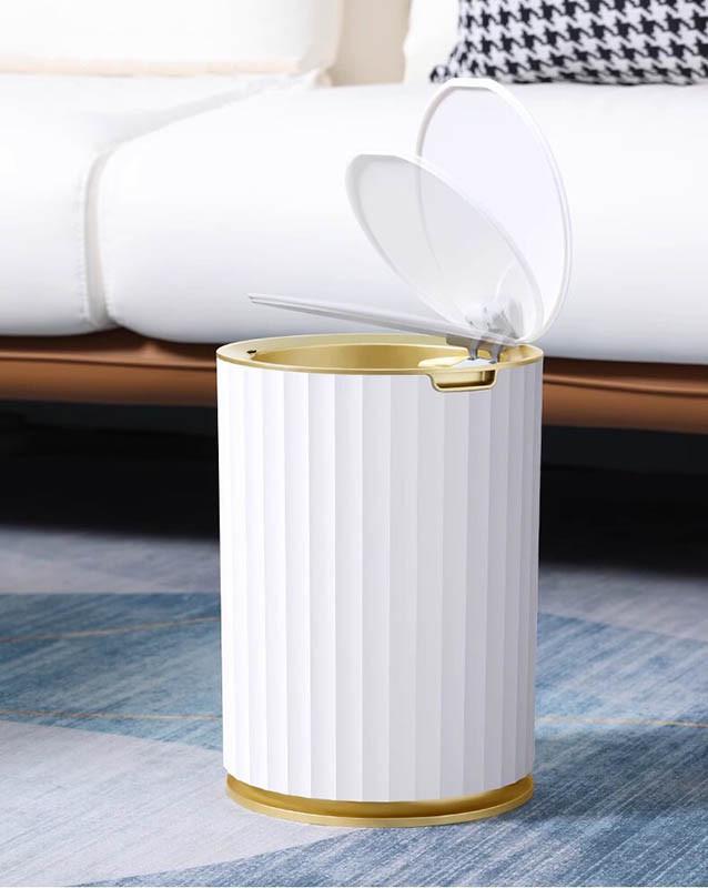Відро для сміття сенсорне JAH Nordic кругле 9 л Біло-золотий - фото 2 Відро для сміття сенсорне JAH Nordic кругле 9 л Біло-золотий - фото 2