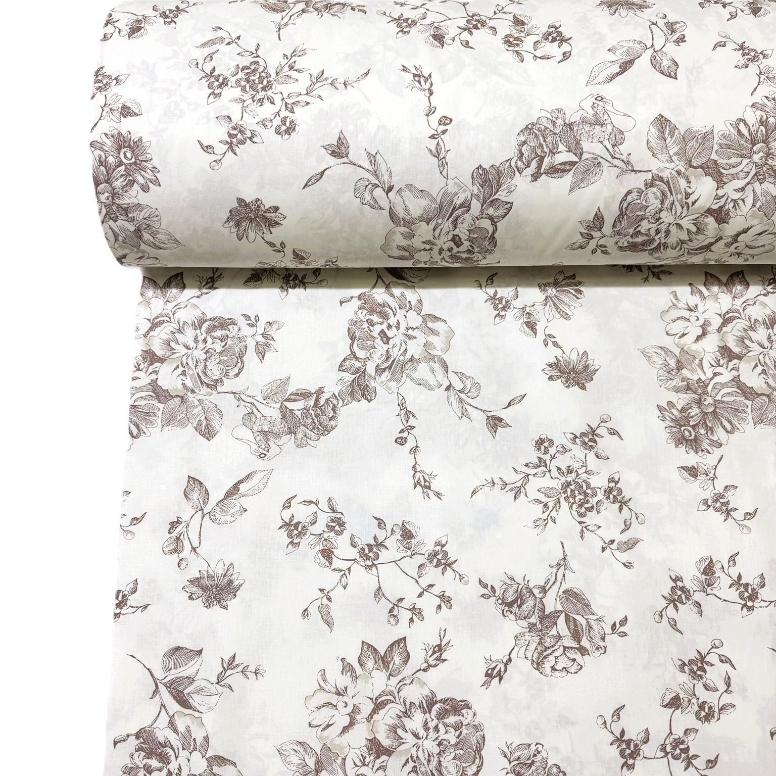 Ткань для постельного белья ранфорс цветы винтаж 240 см (2/30119/4 03082)