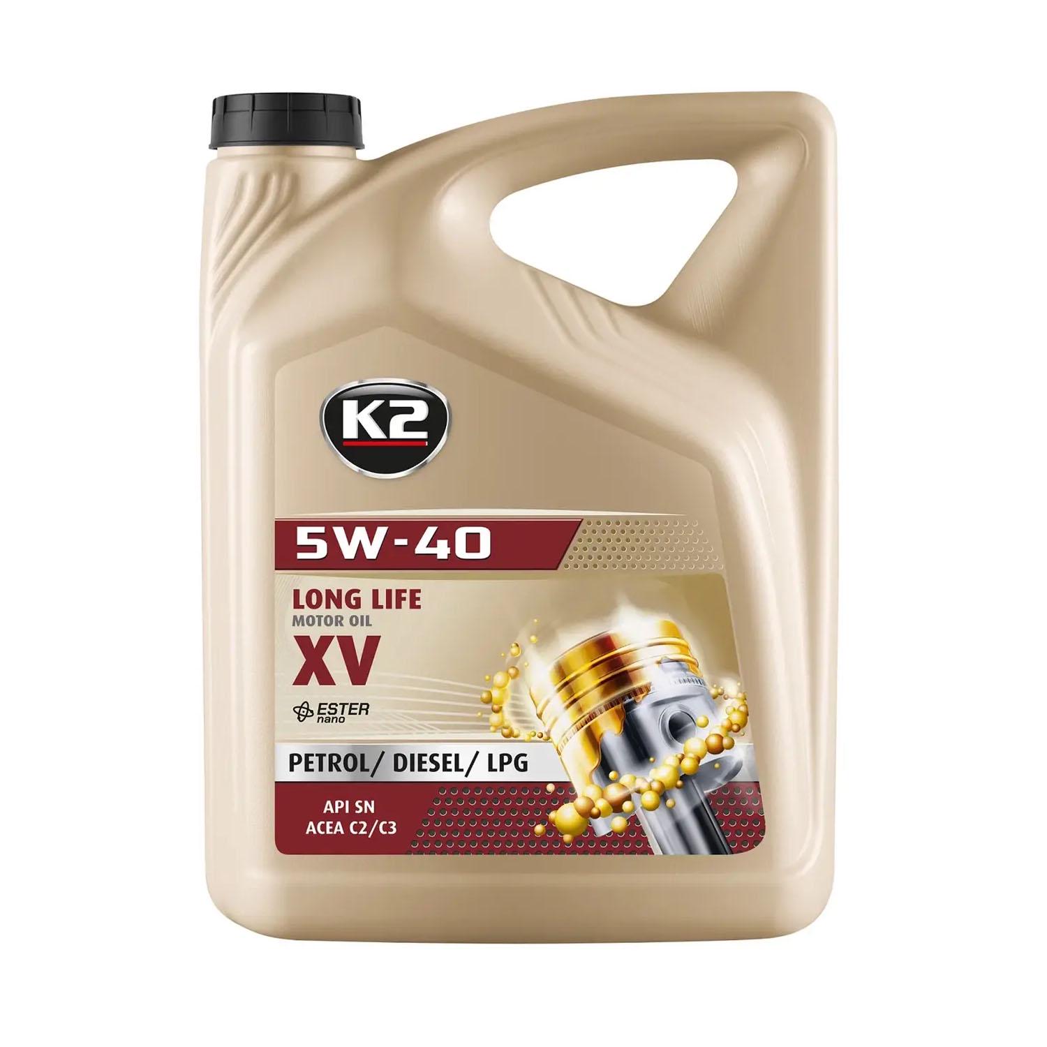 Олива моторна K2 Synthetic Motor Oil XV-C3 5W-40 5л