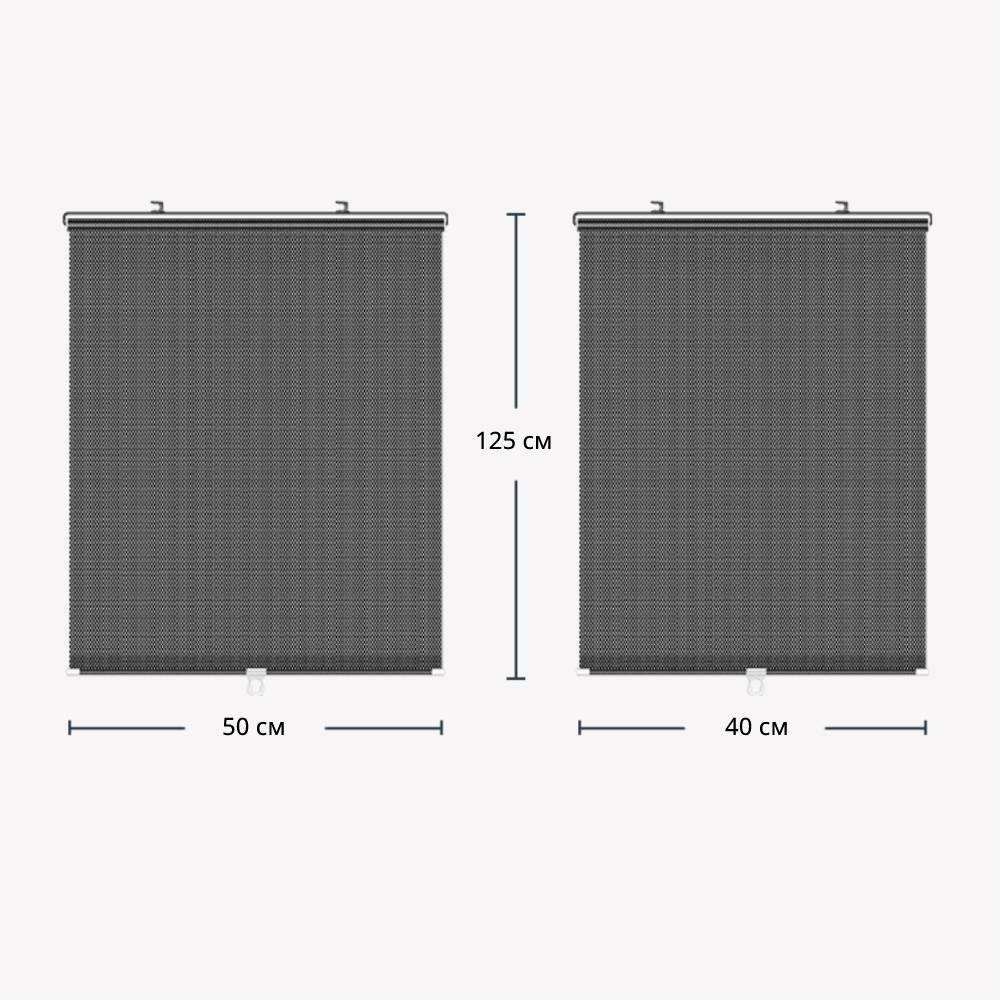 Шторка сонцезахисна рулонна 125х50 см 2 шт. Чорний (Y00762-2) - фото 5