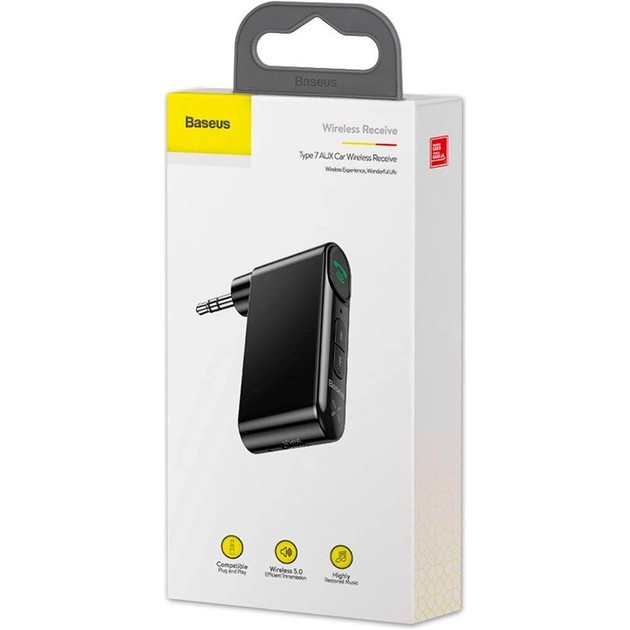 Модулятор FM-Трансмітер BASEUS BSBA-02 AUX Wireless Audio Receiver WXQY010001 Black - фото 3 Модулятор FM-Трансмітер BASEUS BSBA-02 AUX Wireless Audio Receiver WXQY010001 Black - фото 3
