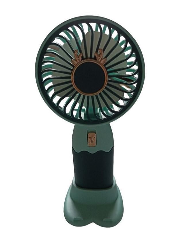 Вентилятор ручний акумуляторний Mini Fan ZB088C з підставкою та USB-зарядкою Синьо-бірюзовий (11293034)