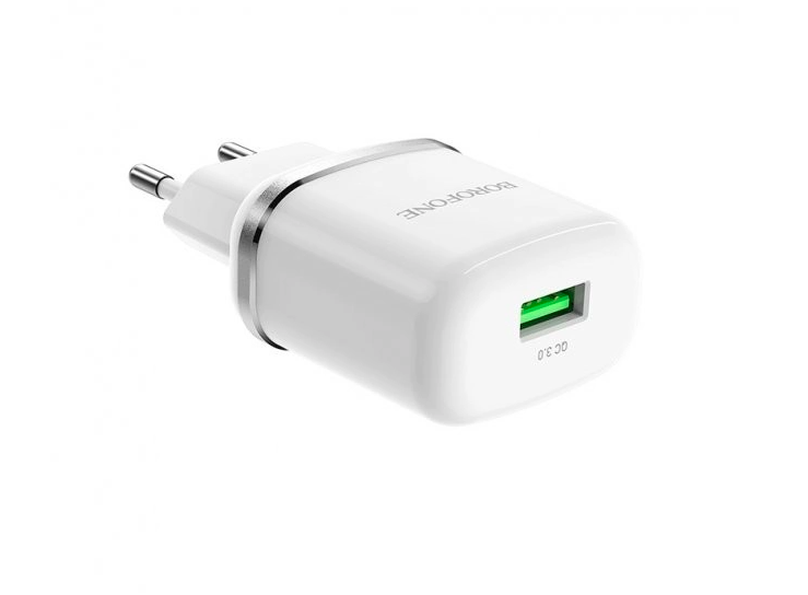Сетевое зарядное устройство Borofone BA36A QC3.0/18W/3A White