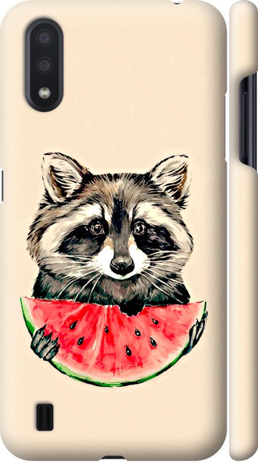 Чехол на Samsung Galaxy A01 A015F Енотик с арбузом (4605m-1842-42517)