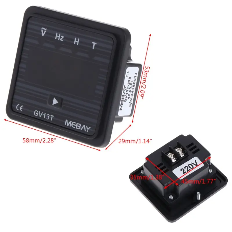 Вольтметр змінного струму з електронним лічильником мотогодин для генераторів 185-265 В (GV13T) - фото 7