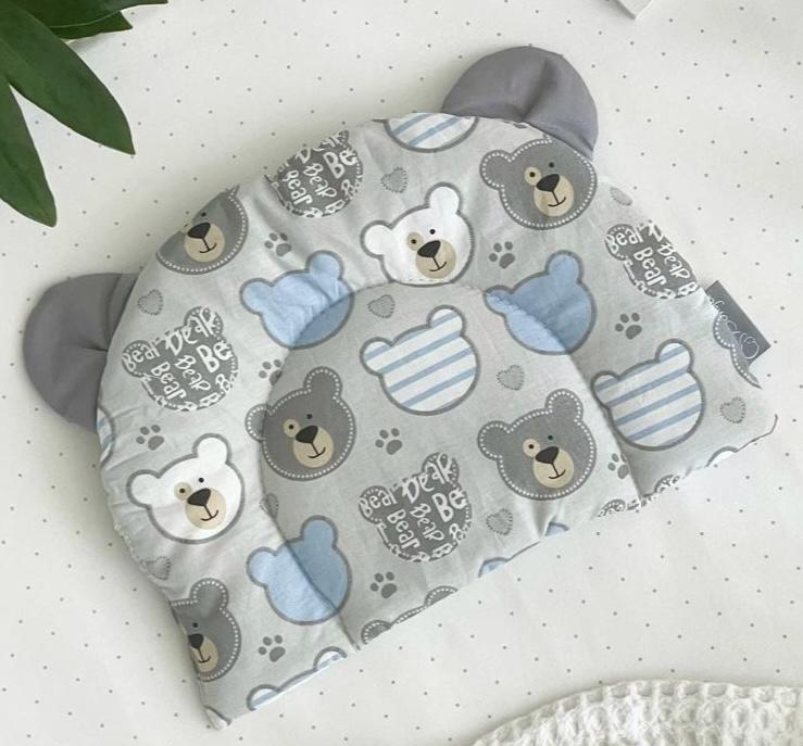 Подушка-позиционер детская Мишки с ушками 28х21 см Серый Подушка-позиционер детская Мишки с ушками 28х21 см Серый