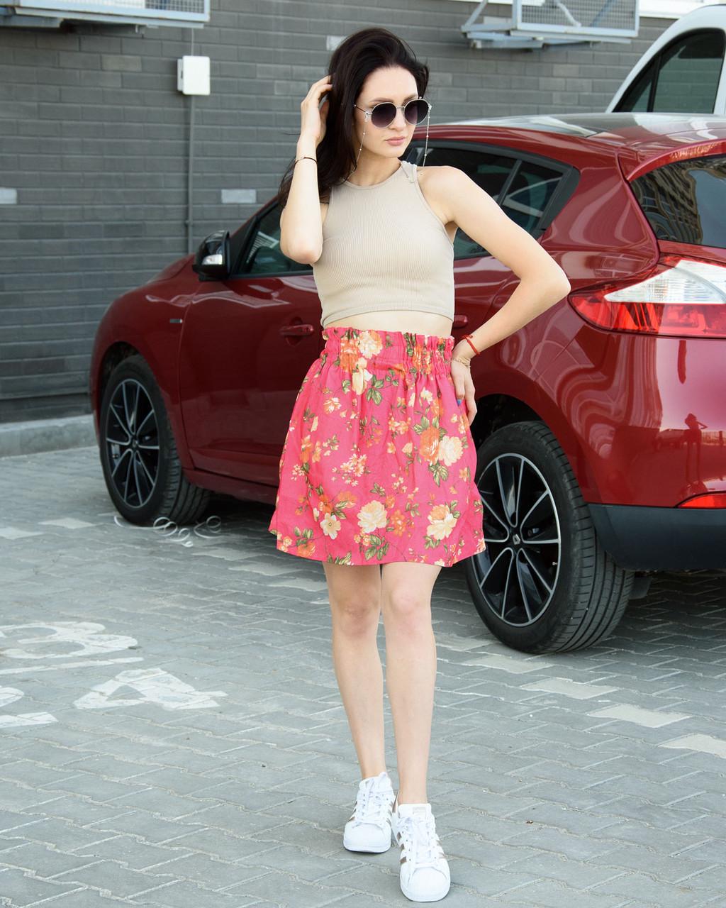 Спідниця квіточки на резинці 0001 XL Pink - фото 2 Спідниця квіточки на резинці 0001 XL Pink - фото 2