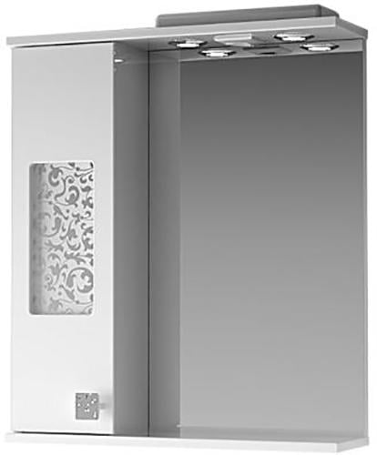 Зеркальный шкаф для ванной Ирис 2 - 60 см ВанЛанд с декором (00007VAN)