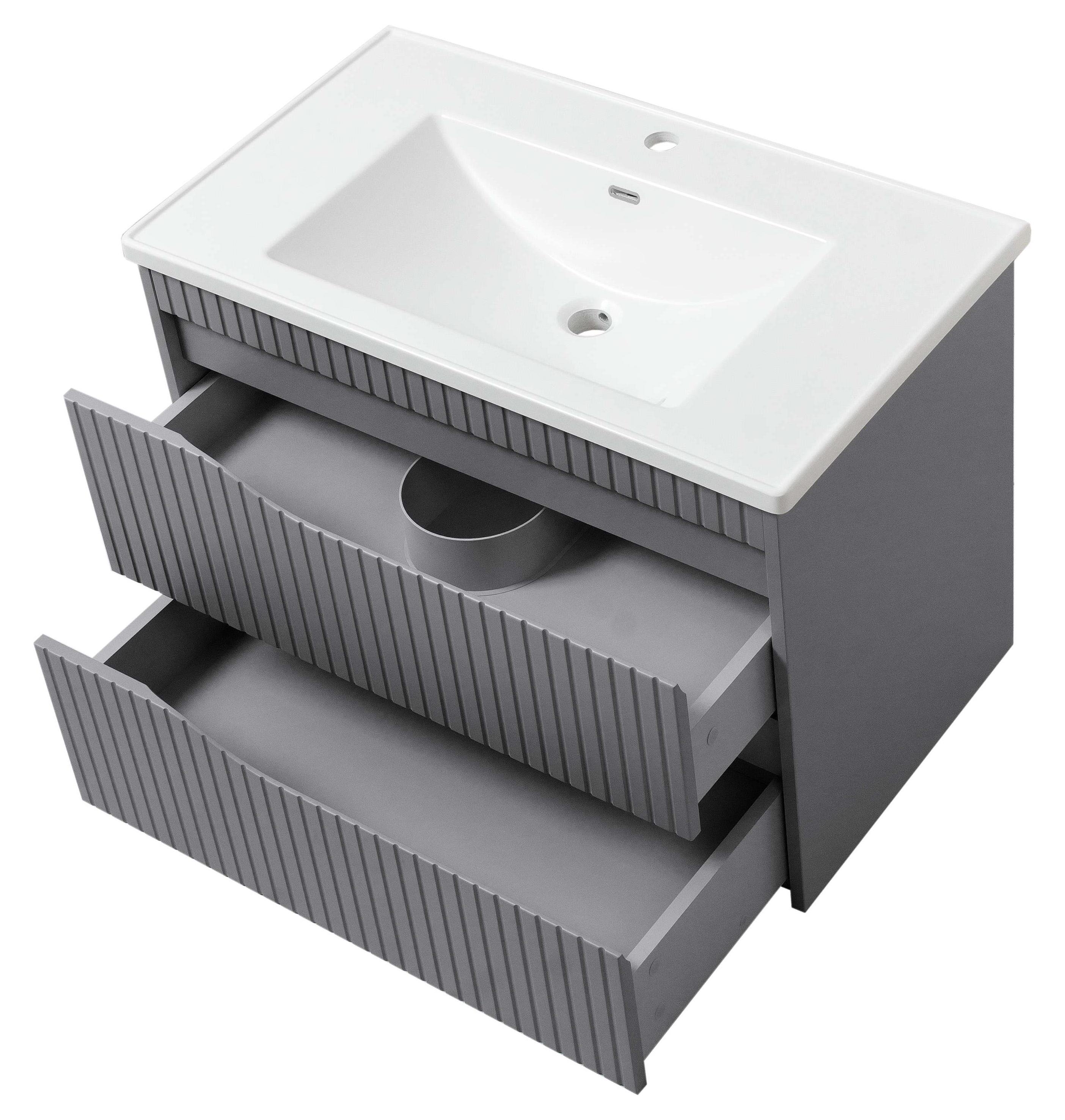 Тумба ЮВВИС Florence ТП-2 Д с умывальником Канте 100 см Бетон матовый (UVV117) - фото 2