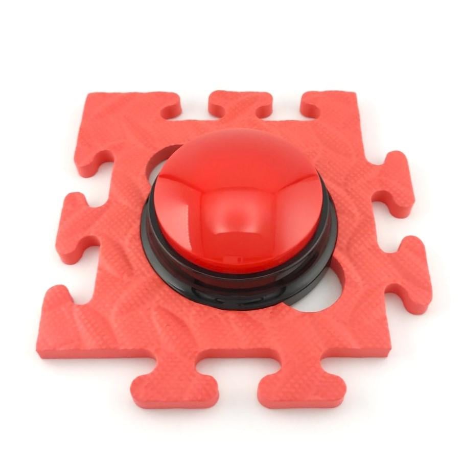 Кнопка голосовая интерактивная с функцией записи 9х4,5 см /коврик 16х16х1 см Красный (ИК9016к07)