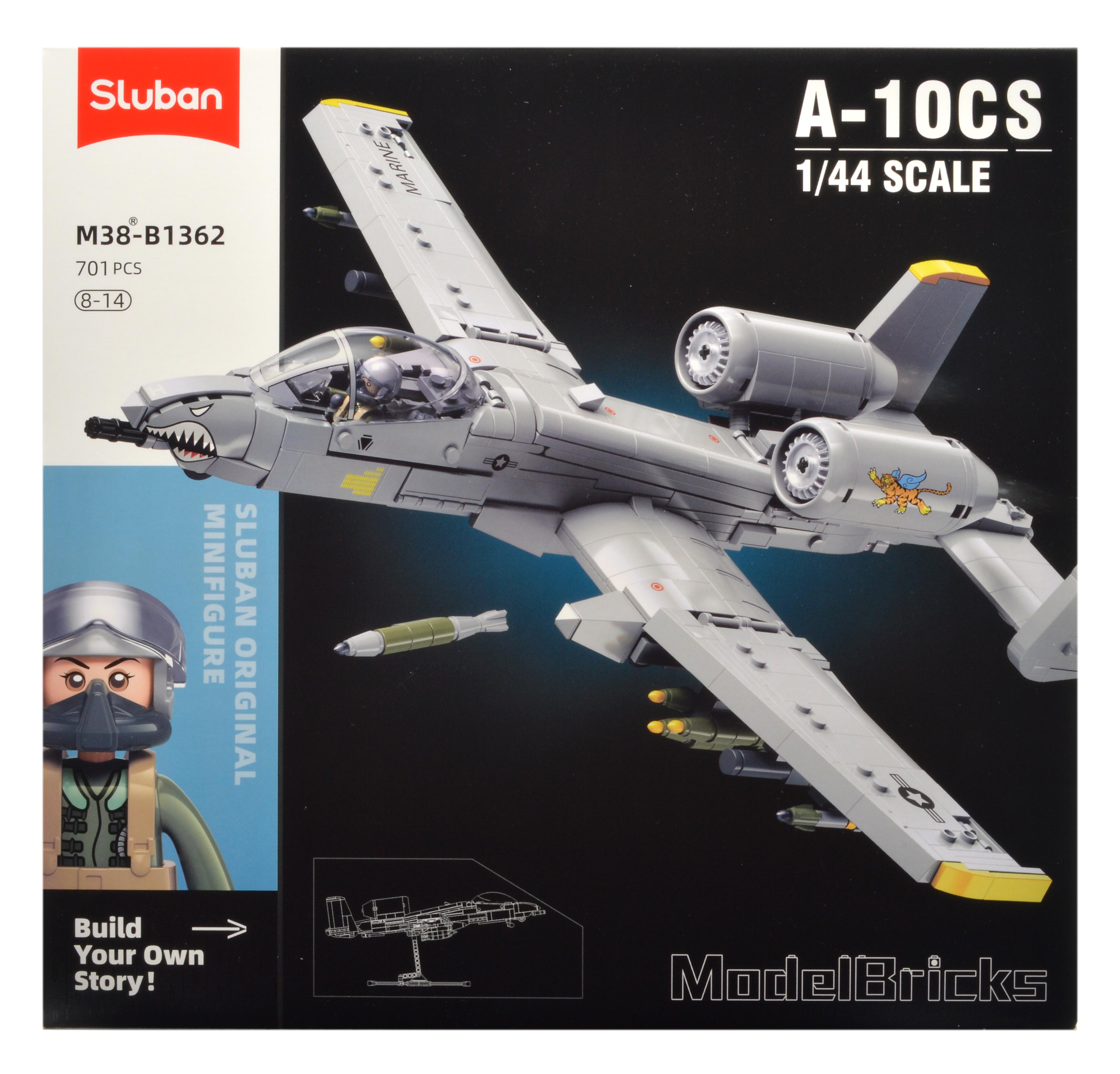 Конструктор Sluban M38-B1362 штурмовик A-10CS Thunderbolt 701 деталь 1 фигурка