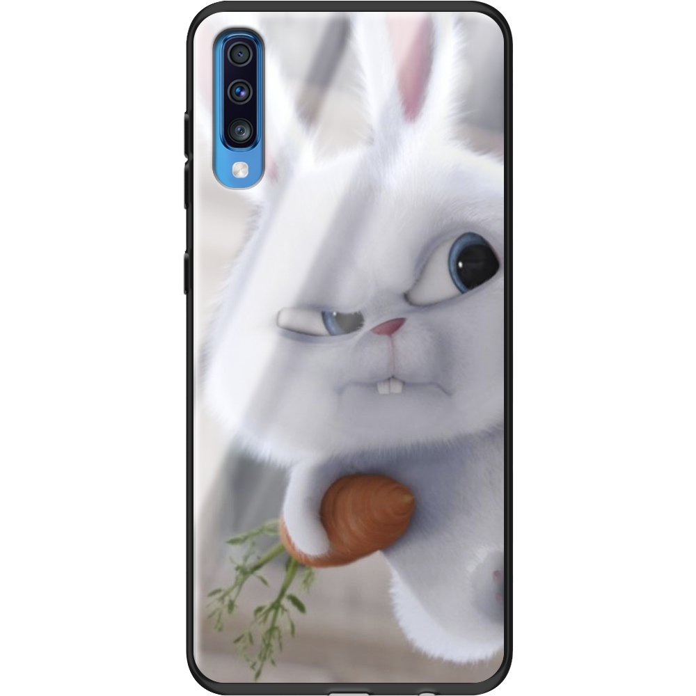 Чохол BoxFace Samsung A705 Galaxy A70 Rabbit Snowball Чорний силікон зі склом (36860-up1116-37740) - фото 1