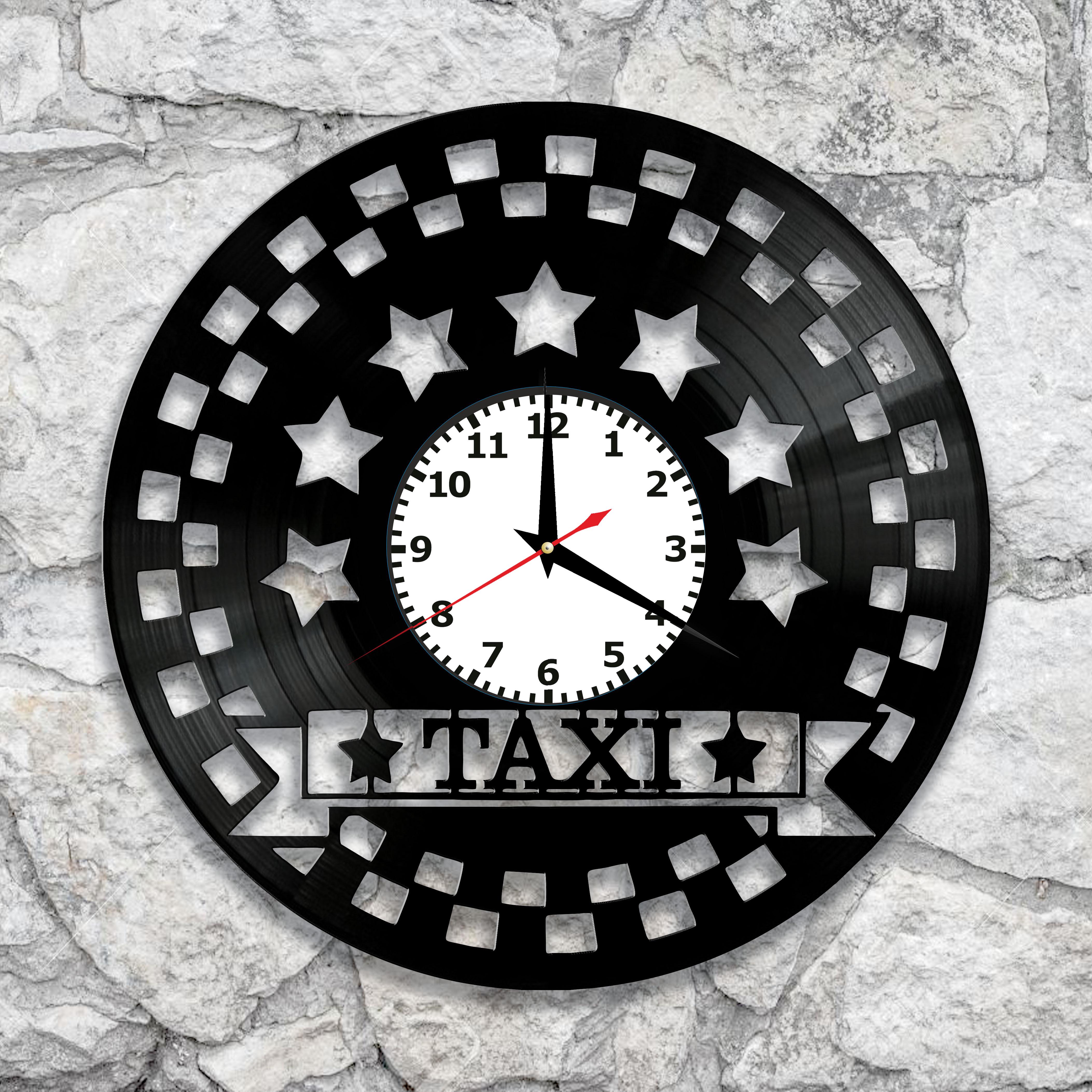 Часы настенные Такси из виниловой пластинки (3515)