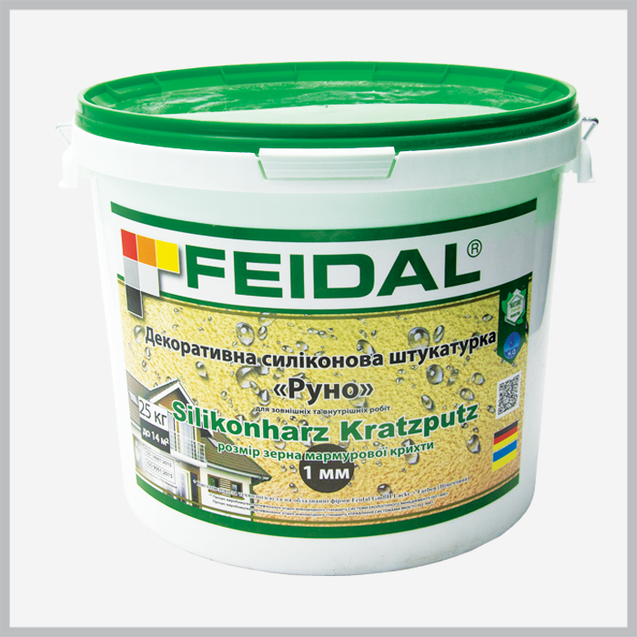 Штукатурка декоративна силіконова Feidal Баранець 1 мм Silikonharz Kratzputz 25 кг Тонована (1886455471)
