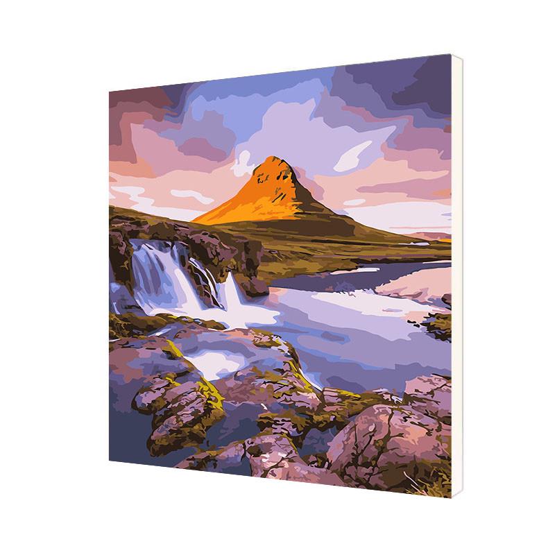 Картина по номерам Lesko DIY WH6184 "Водопад у горы"