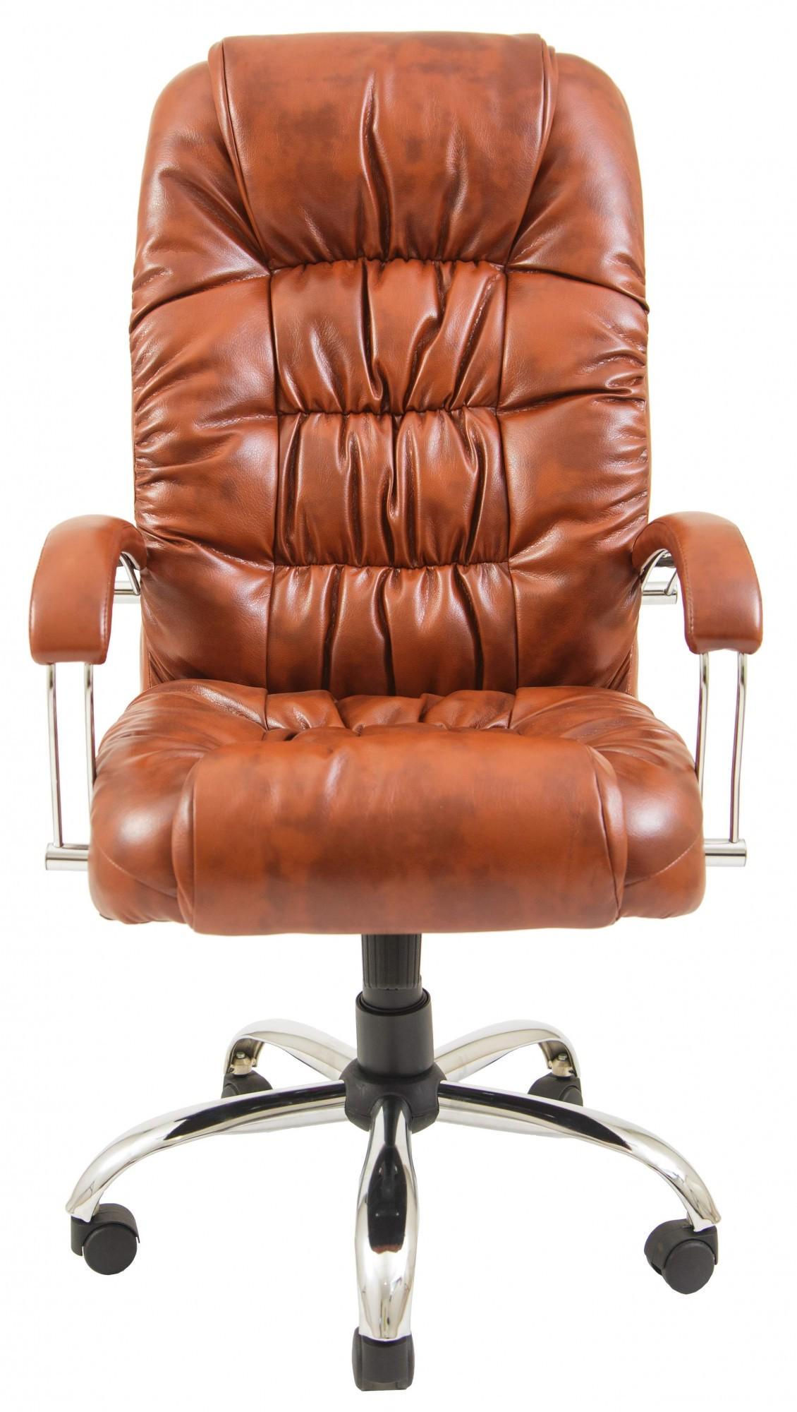 Кресло офисное компьютерное Richard Мадрас Хром М2 AnyFix Коричневый - фото 2