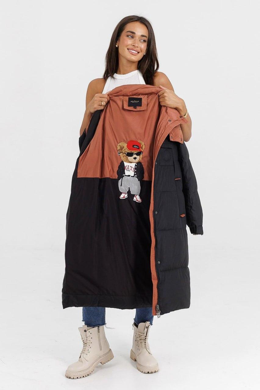 Куртка-пуховик жіноча з ведмедиком р. 48 Чорний (LD-716b/48) - фото 7 Куртка-пуховик жіноча з ведмедиком р. 48 Чорний (LD-716b/48) - фото 7