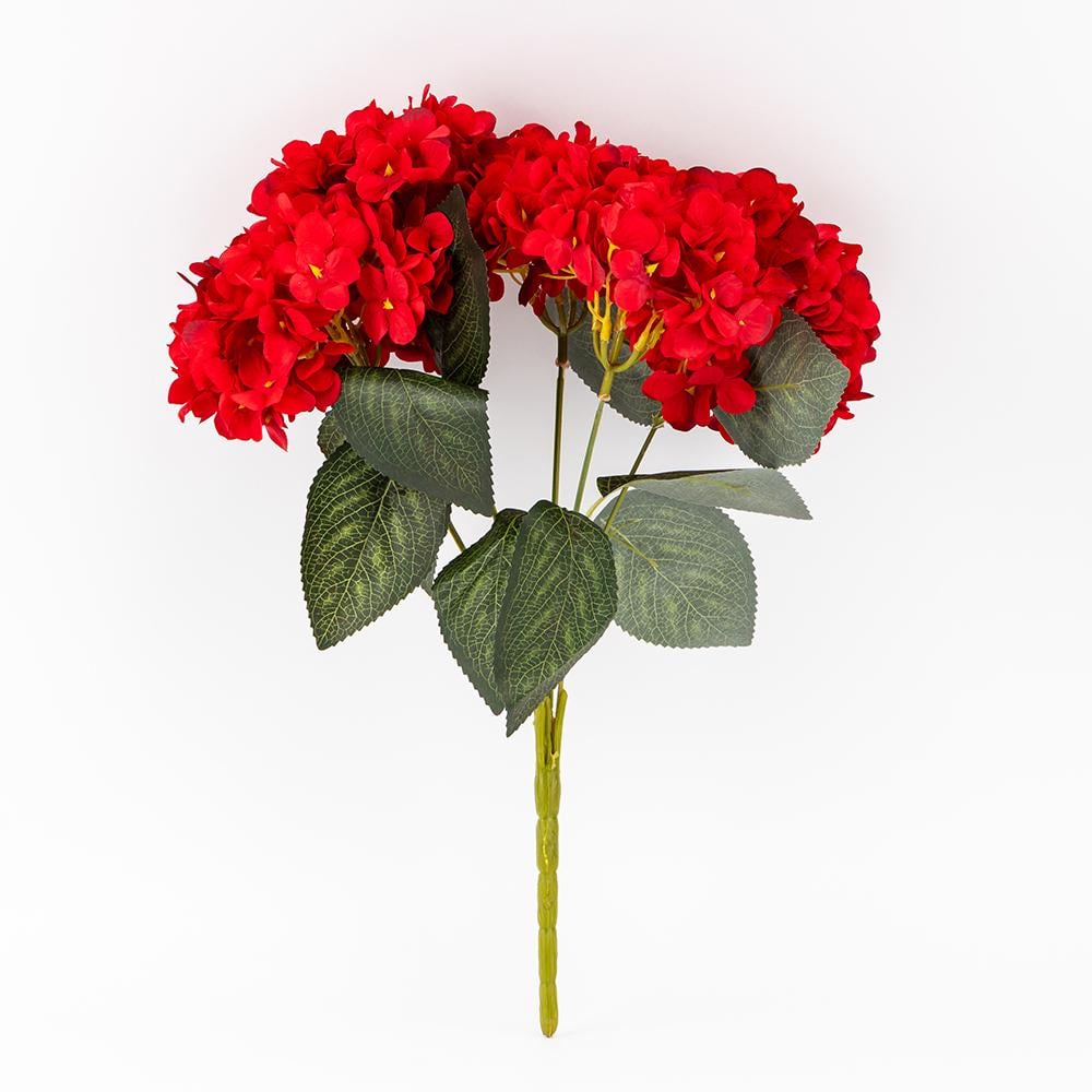 Букет гортензий 5 бутонов 44 см Красный (9259-118)