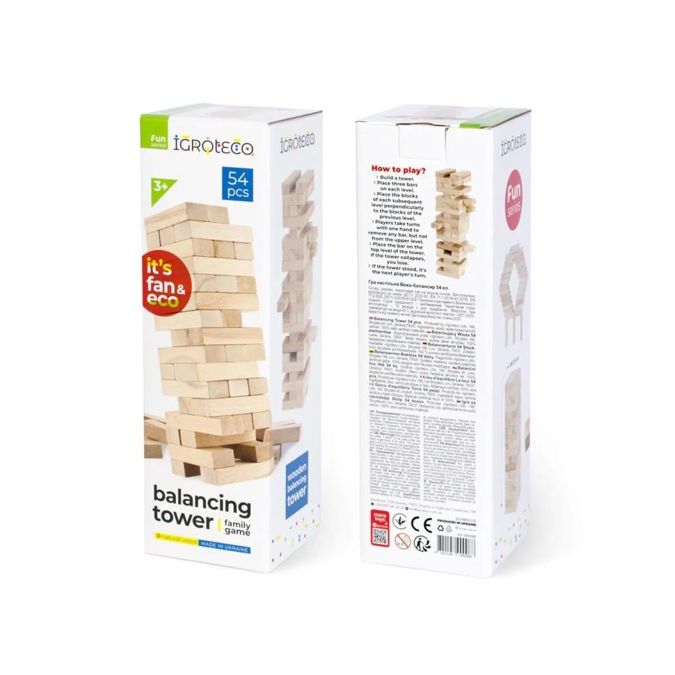 Настільна гра Дженга "Вежа-балансир" Igroteco 900088 54 ел. (RLT29145)