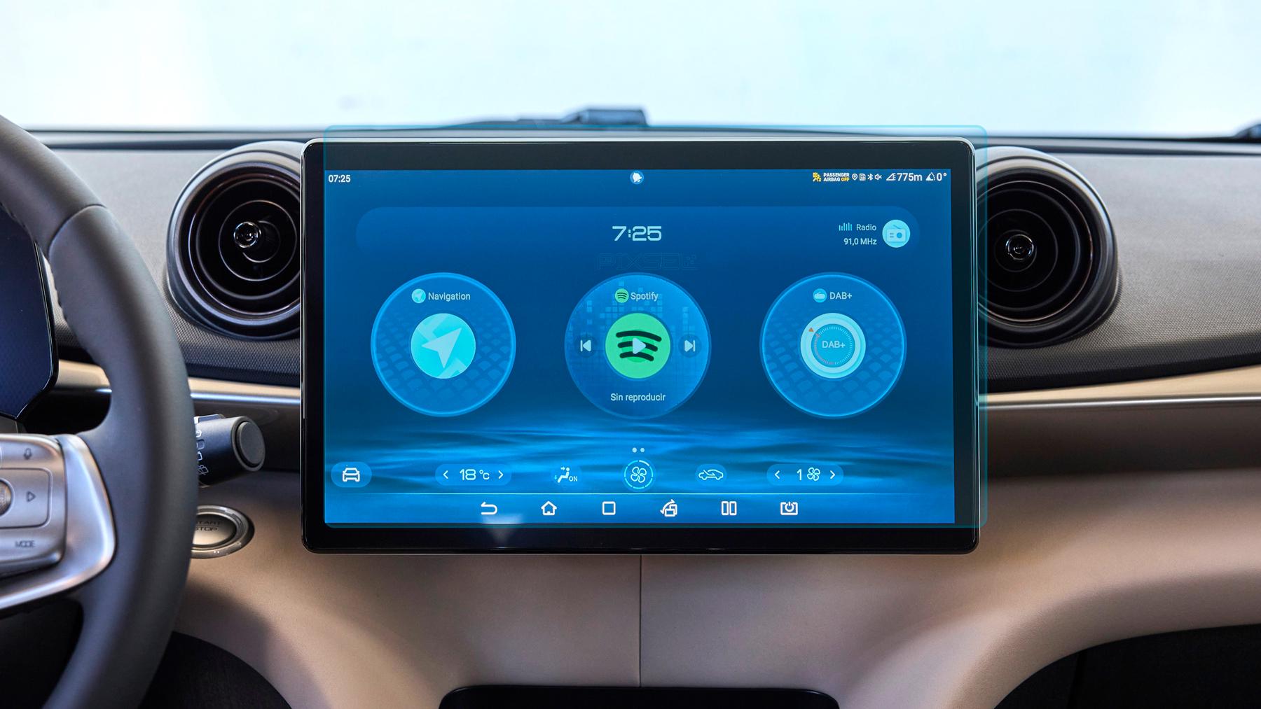 Стекло защитное Pixsel гибридный глянец на монитор BYD DOLPHIN 13,7“ 2021