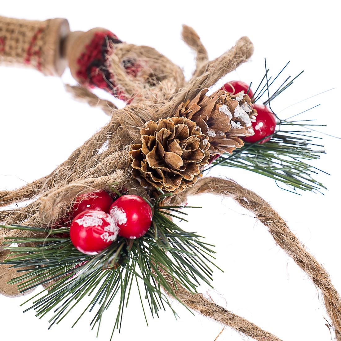 Декоративный венок мягкий на елку Elisey Лесные фантазии Бронзовый (NH-106-K-188)