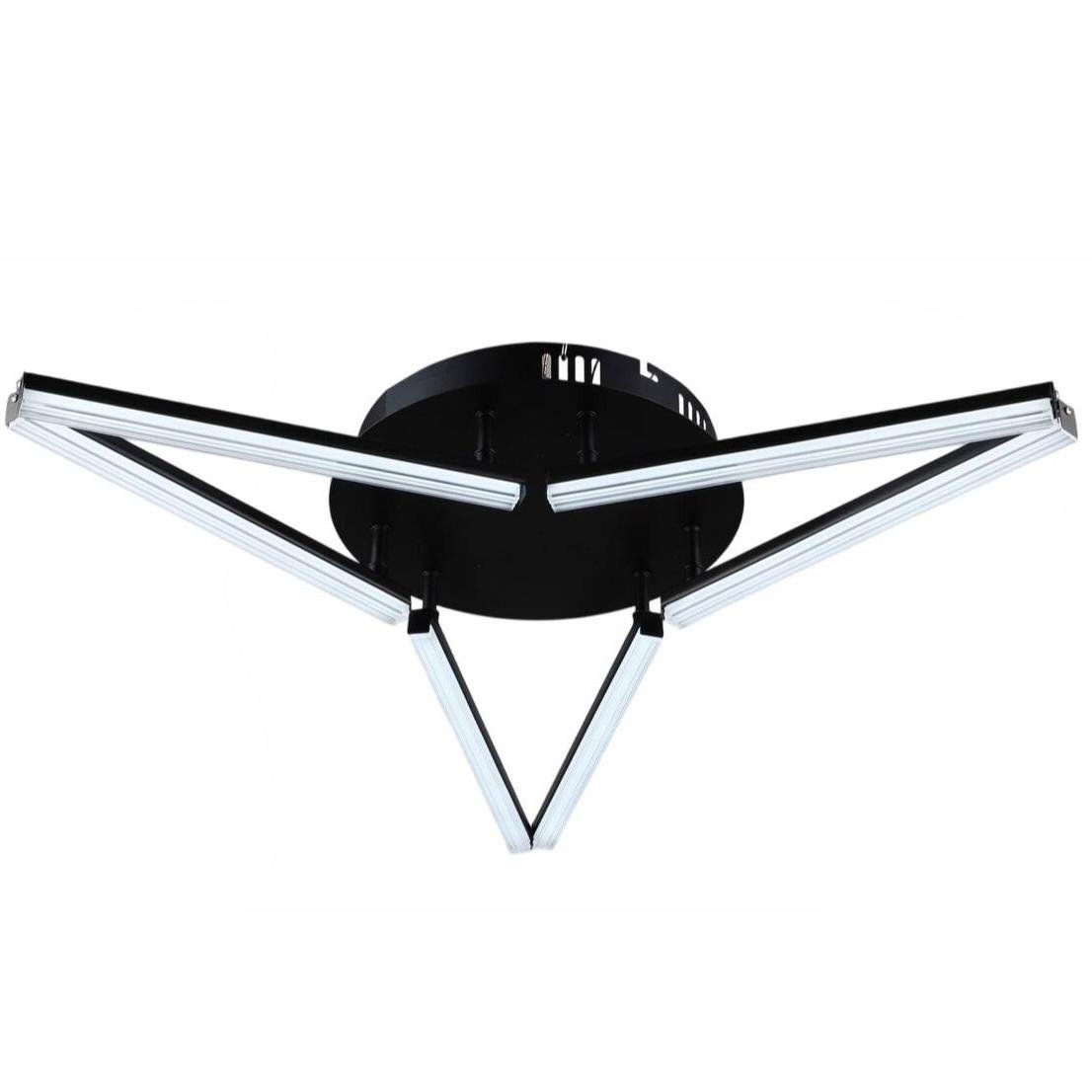 Люстра светодиодная Valeso с шестью рассеивателями 3000K/6500K 36W с пультом Черный (B YH1324/6 BK)