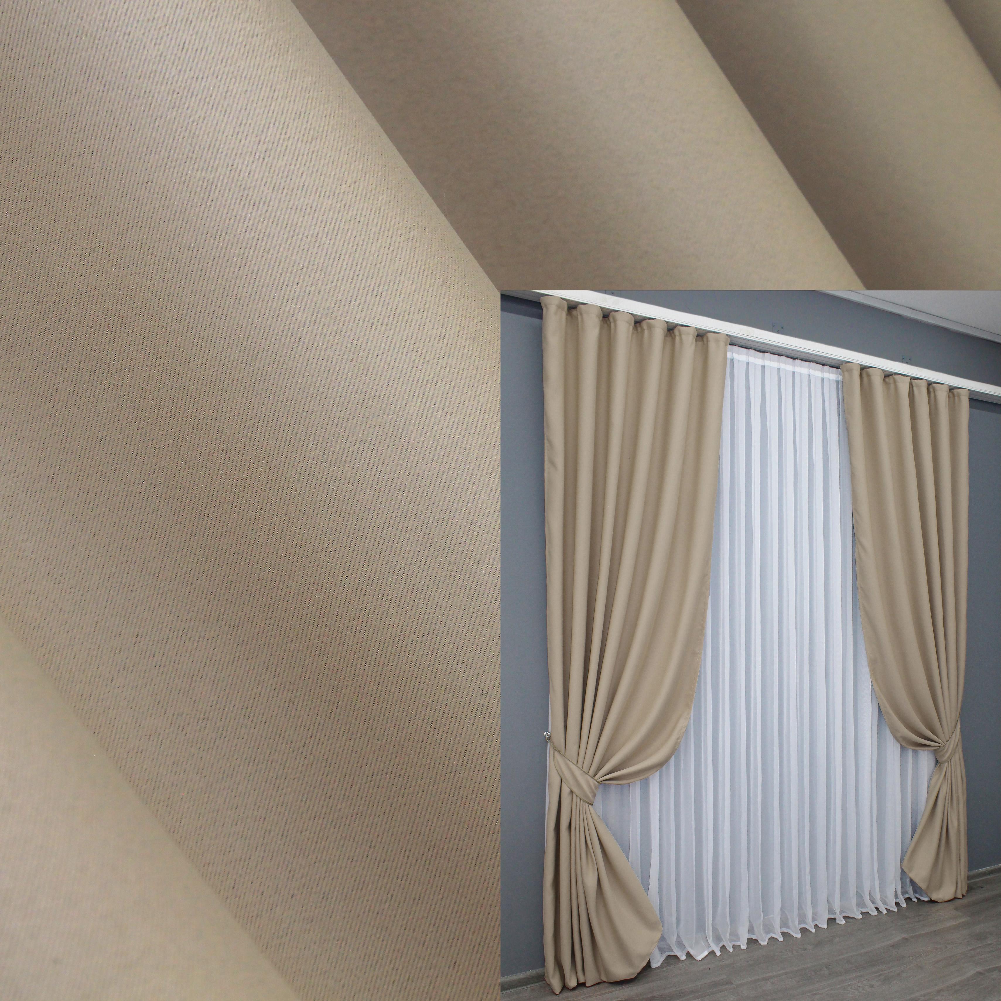 Комплект штор VR-Textil Fusion Dimout №827ш 100х270 см 2 шт. Бежевый (31-565) - фото 5 Комплект штор VR-Textil Fusion Dimout №827ш 100х270 см 2 шт. Бежевый (31-565) - фото 5