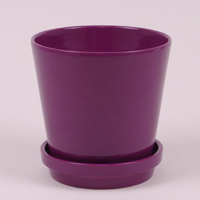 Горщик керамічний Flora 0,15 л 12 шт. Сливовий (9618)