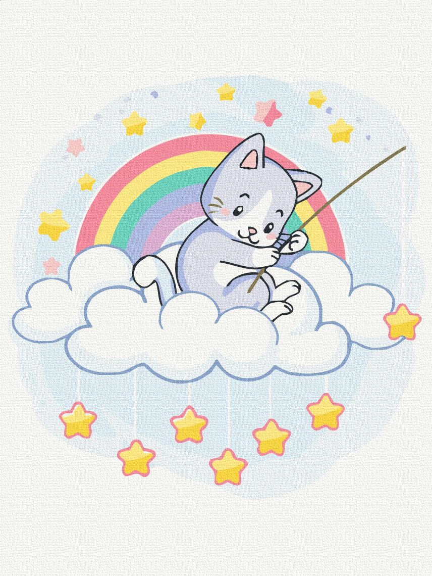 Картина по номерам Brushme Котик на звездоловле 30x40 см (RBS51346)