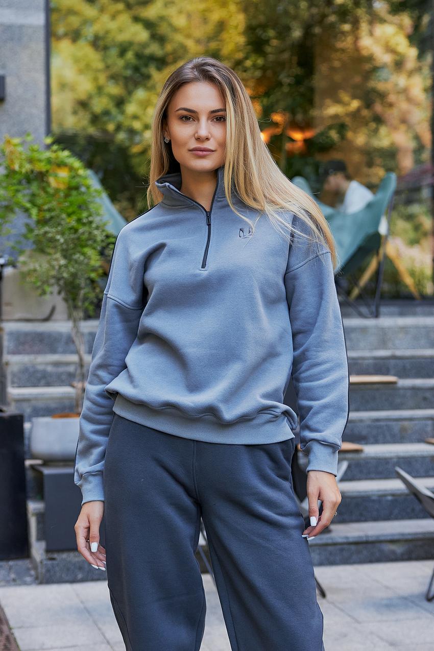 Кофта жіноча М196.4К з начосом L Сірий (979-1-62)