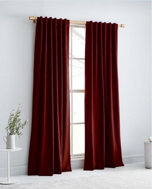 Ткань для штор бархат Бордовый (7010ш)