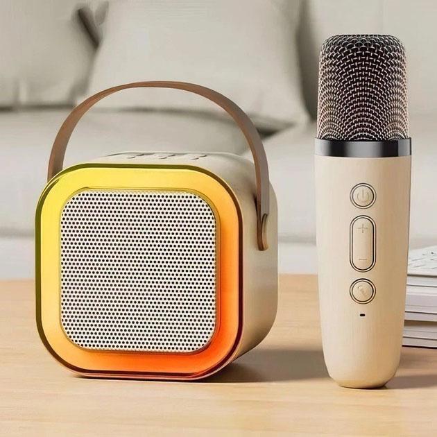 Колонка портативна з караоке мікрофоном та RGB підсвічуванням K12 10W Bluetooth Білий - фото 10 Колонка портативна з караоке мікрофоном та RGB підсвічуванням K12 10W Bluetooth Білий - фото 10