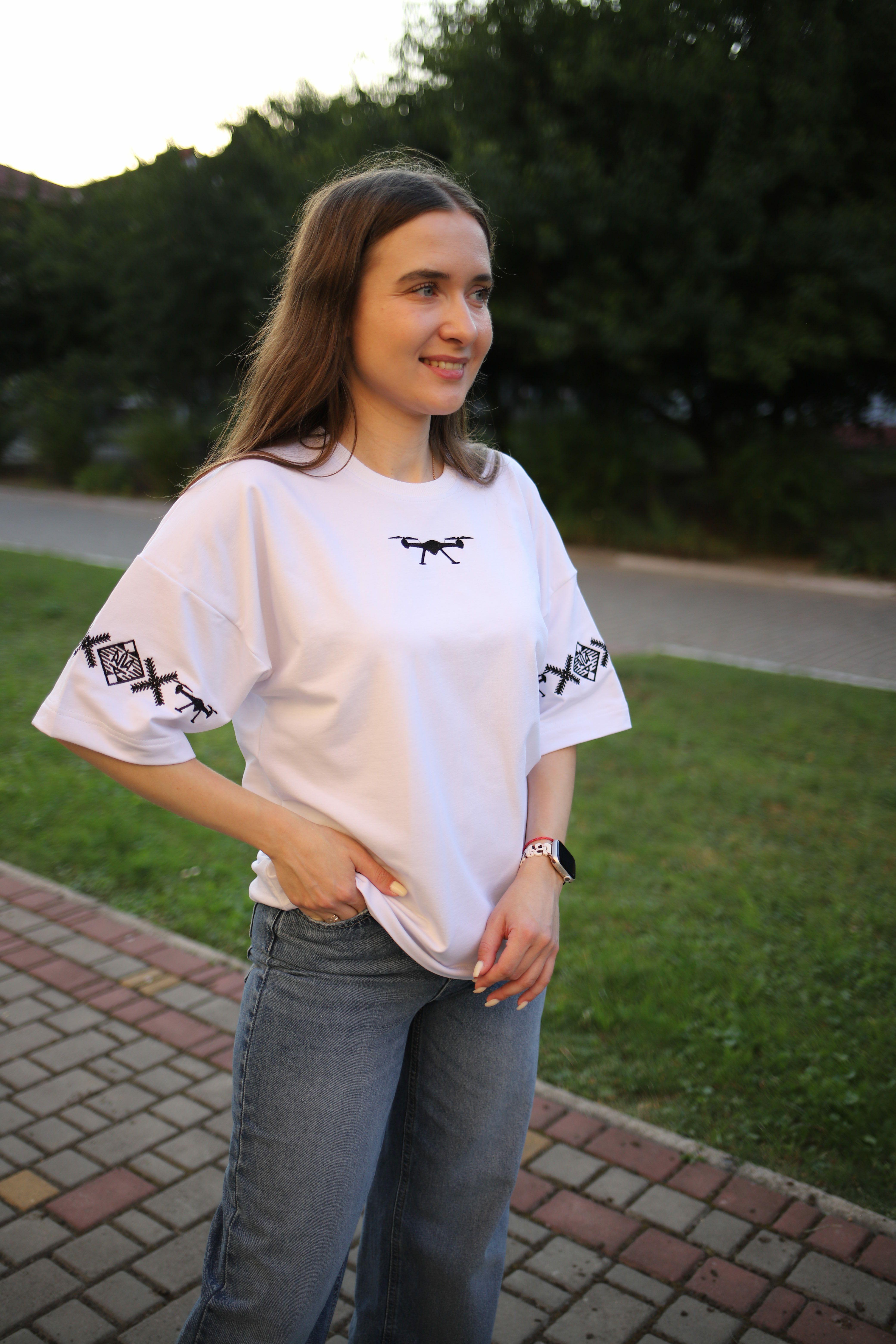 Вышиванка женская Koala fashion армия дронов XXL Белый
