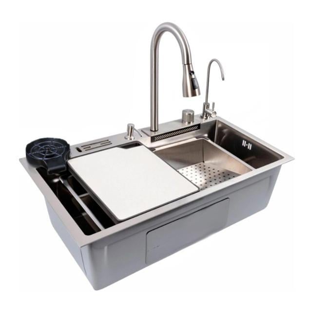 Мойка для кухни Zerix ZH7546-SET-06 Micro Decor SS Color со встроенным смесителем из нержавеющей стали (2950301624)