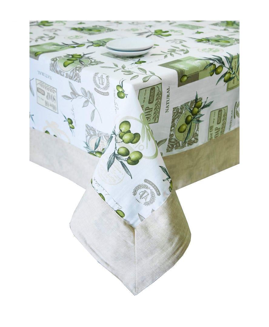 Скатерть Living Оливка с кантом 140x180 см