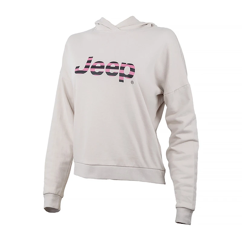 Худи женское JEEP HOODED CROPPED SWEATSHIRT Striped Print XS Серый (O102609-J863 XS) - фото 1