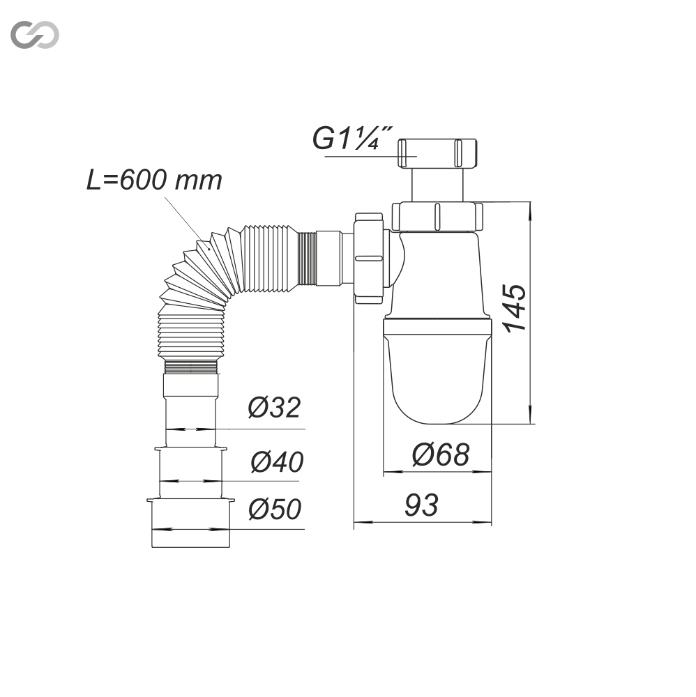 Сифон для раковины SoloPlast Т0315 с универсальным отводом (28144600) - фото 3
