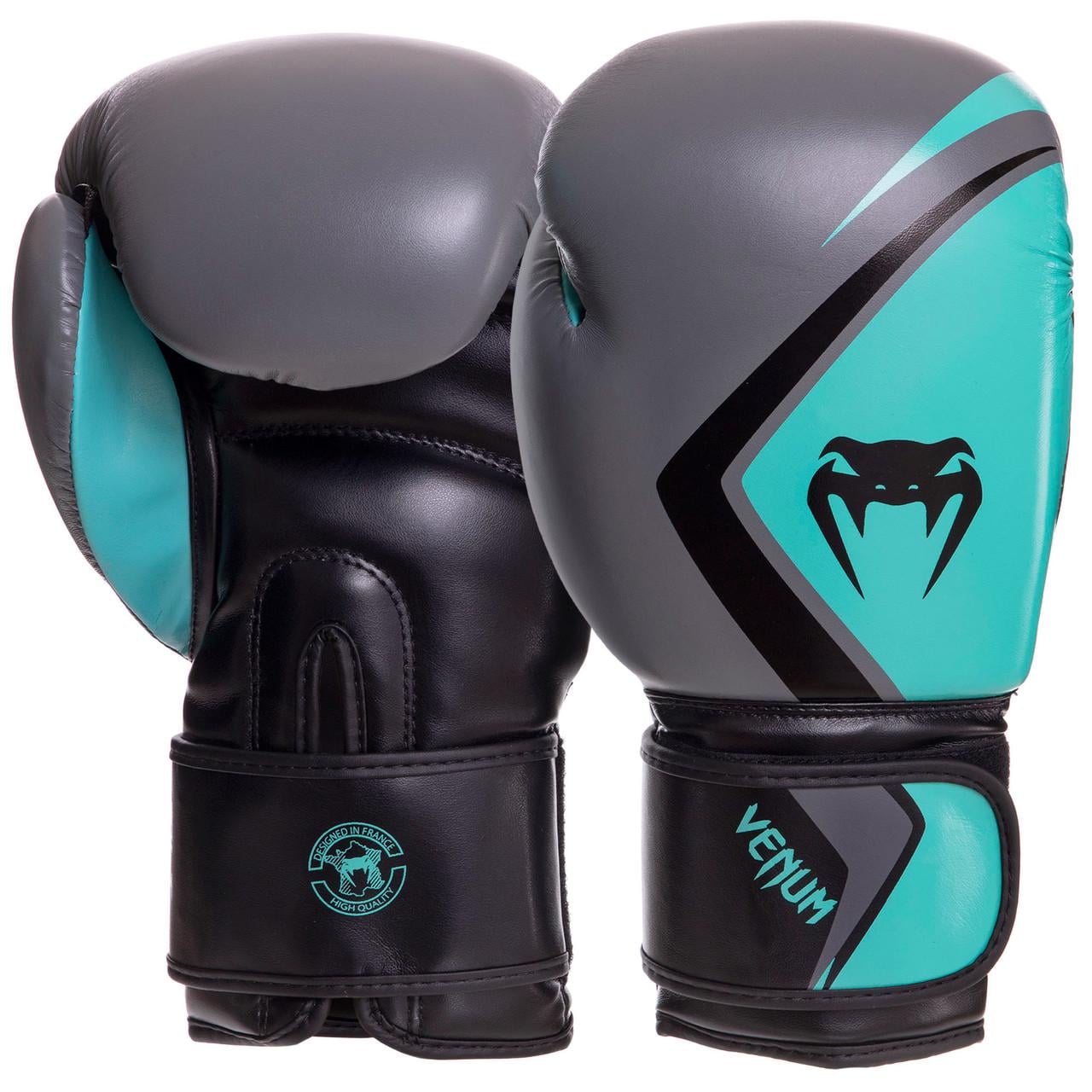 Боксерские перчатки Venum CONTENDER 2.0 искусственная кожа 14 oz Серый (Venum-03540)